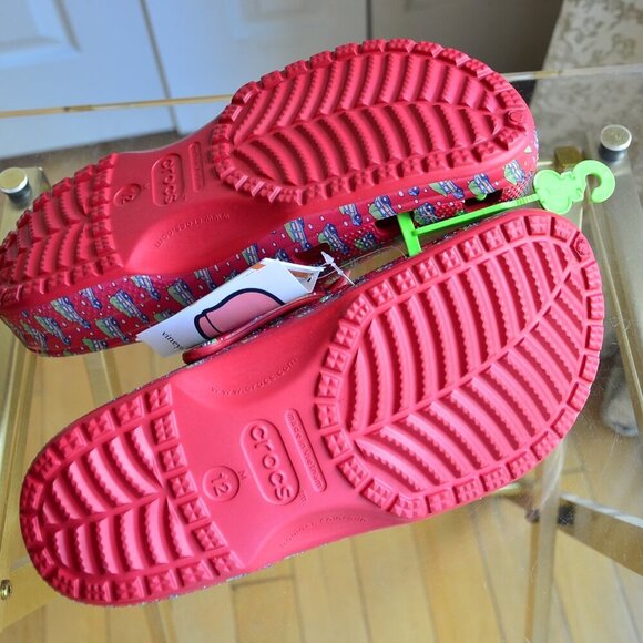 Crocs Vineyard Vines Christmas Holiday Red Classic Clog Size US M12 - Picture 8 of 9